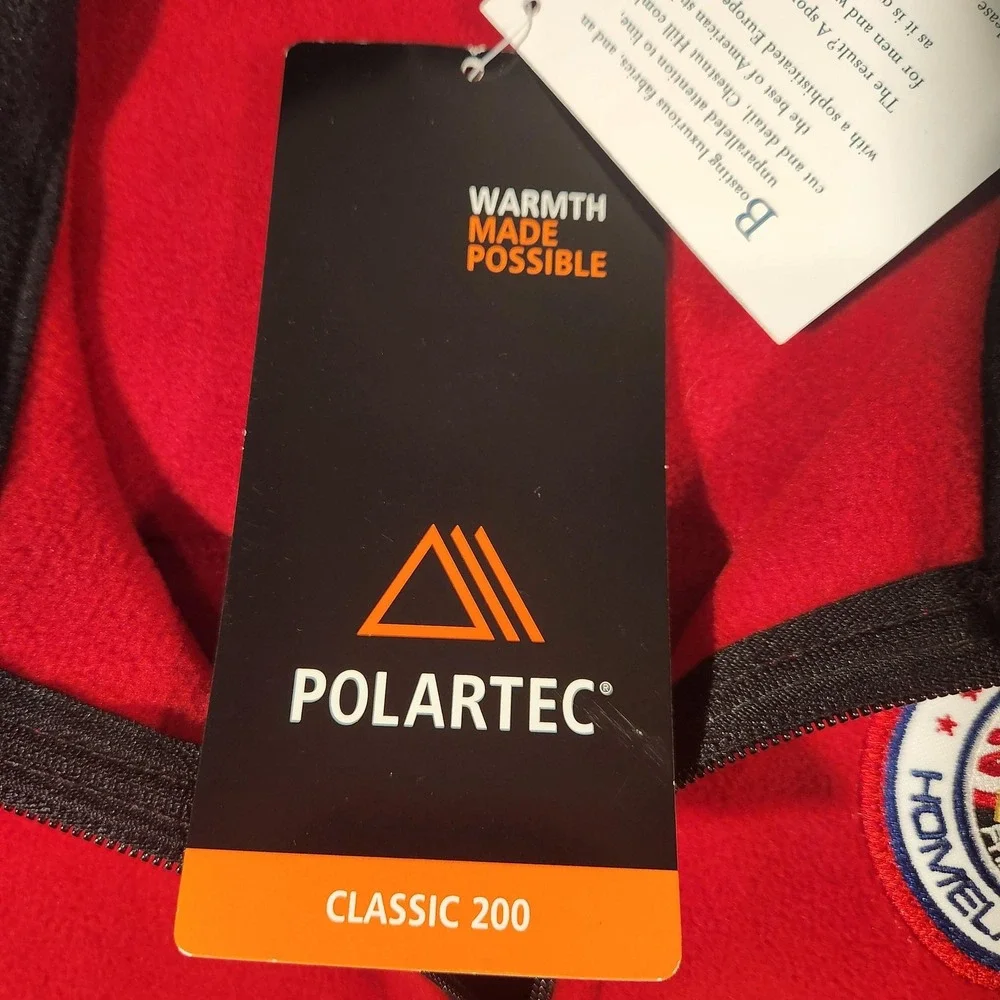 Chestnut Hill Vest‎ Mens Medium Red Black Polartec Classic 200 Zip Fleece FTG-15